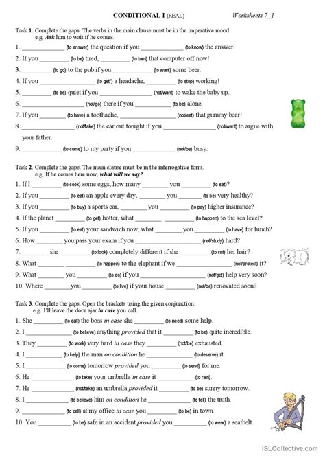 Worksheet7 1 Conditional I general g Deutsch DAF Arbeitsblätter pdf doc