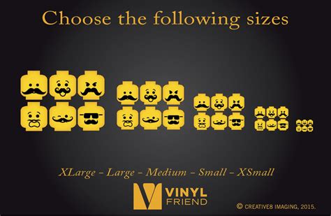 Minifig Emotion Head Faces With Mustaches Wall Decor Vinyl Decal