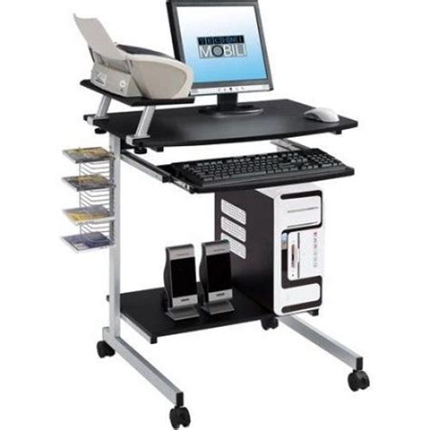 Black brushed smooth table top. Portable Laptop Table Desk Stand Mobile Computer Office ...