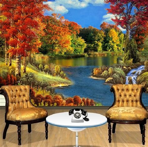 Austria Nature Scenery Maple Leaf Trees 3d Wall Photo Mural Wallpaper