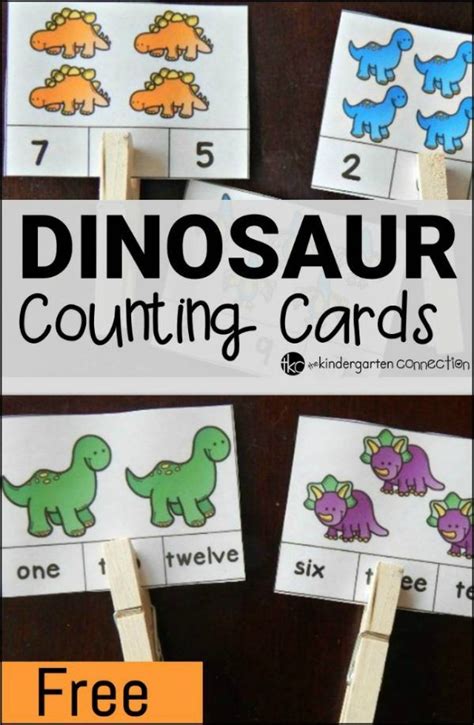 Free Dinosaur Counting Cards Dinosaur Theme Preschool Dinosaur