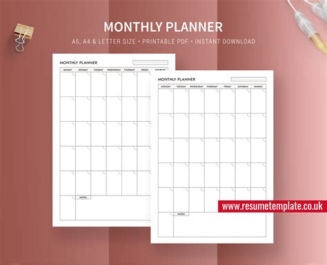 Daily Planner, Weekly Planner, Monthly Planner, Planner Inserts, Printable Planner, A5 Planner ...