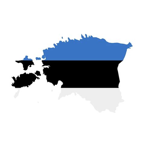 esquema de país de mapa de bandera de estonia con bandera nacional foto premium