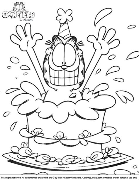 Garfield Smiling Coloring Page