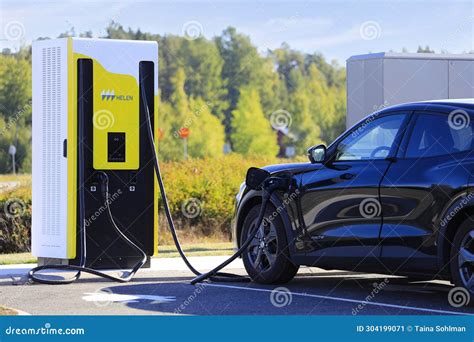Ford Mustang Mach E Electric Car Charging At Helen Charging Point