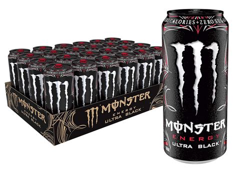 Monster Energy Ultra Black Sugar Free Energy Drink 16