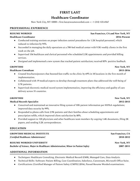 Healthcare Administrator Resume Example For 2023 Resume Worded Hot