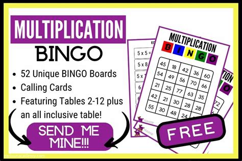 Free Multiplication Bingo Printable For Kids Hess Un Academy