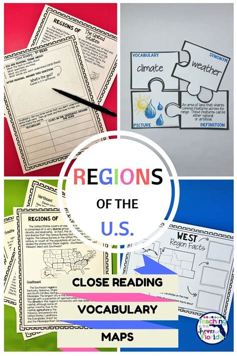 5 Regions Of The United States Maps And Worksheets 3rd Grade Reading