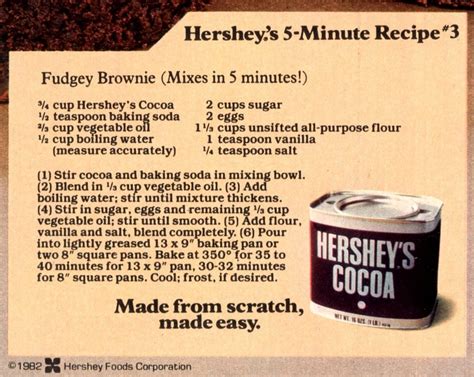 Hersheys Best Brownies The Classic Fudgy Recipe Made With Cocoa