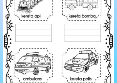 Lembaran Kerja Prasekolah Tema Kenderaan Darat Cikgu Mohd Fadli