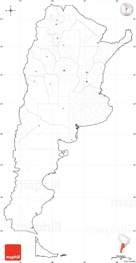 Blank Simple Map Of Argentina Cropped Outside No Labels