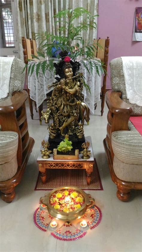 Excellent Brass Krishna Idol My Favourite Pooja Room Door Design