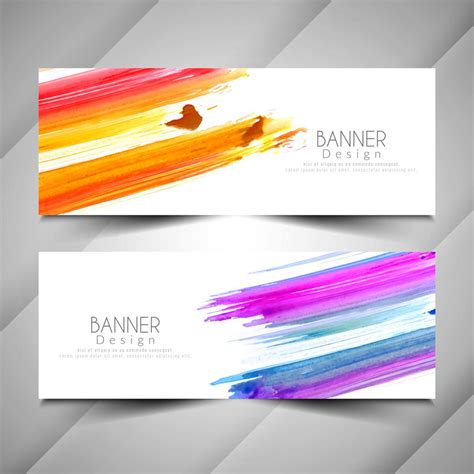 Abstract Elegant Colorful Watercolor Banners Set 280976 Vector Art At