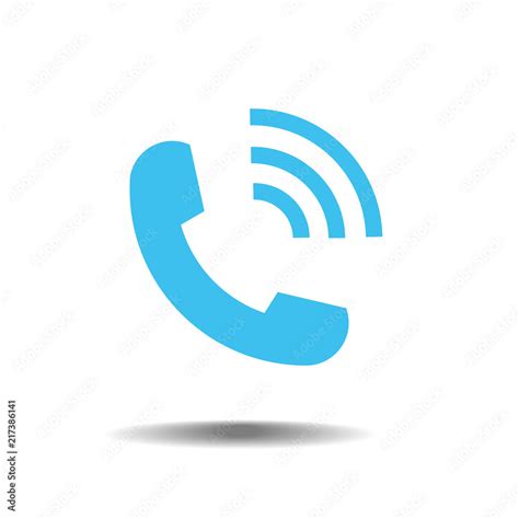 Blue Phone Icon Symbol In Trendy Flat Style Isolated On White