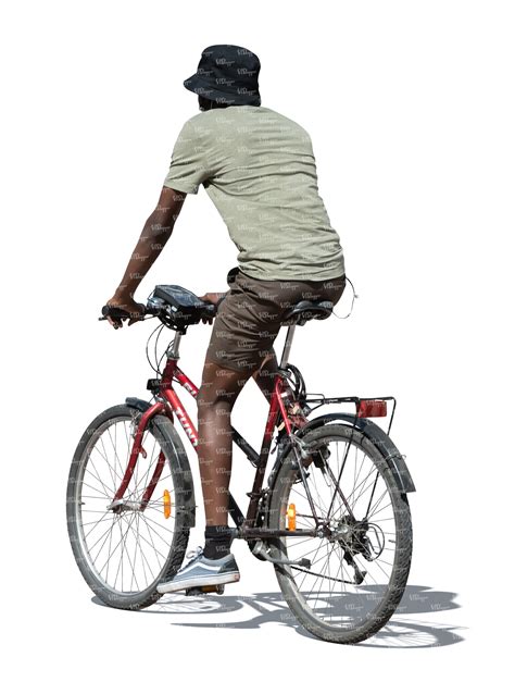 Cut Out Black Man Riding A Bike Vishopper