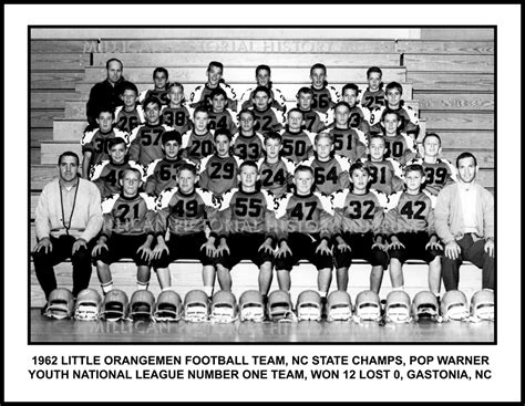 1962 Little Orangemen Football Team Nc State Champs Pop Warner Youth