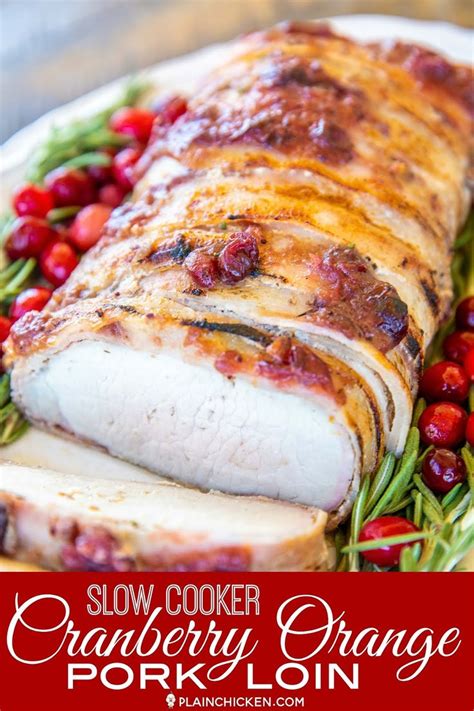 Well this slow cooker pork dish also makes wonderful leftover sandwiches! Slow Cooker Cranberry Orange Pork Loin - Holiday Pork Loin - a great alternative to turkey at ...