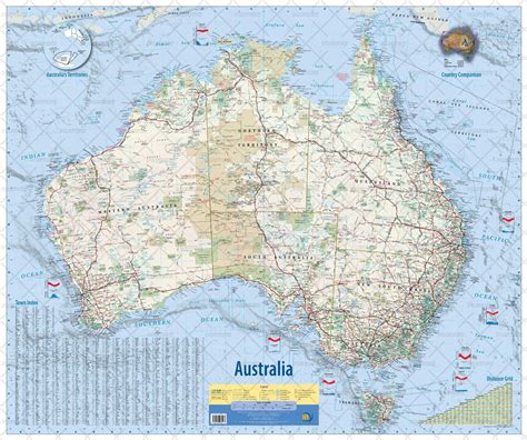 Australia Wall Map 2nd Edition Australia Map Detailed Map Of