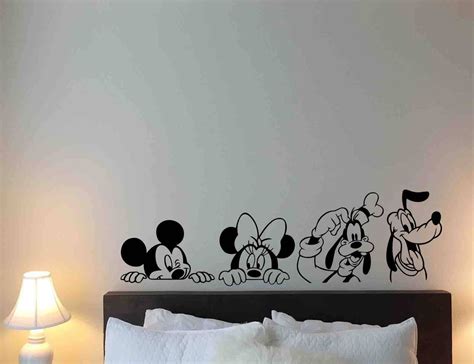 Set Of 4 Disney Wall Decal Mickey Minnie Mouse Goofy Pluto Vinyl