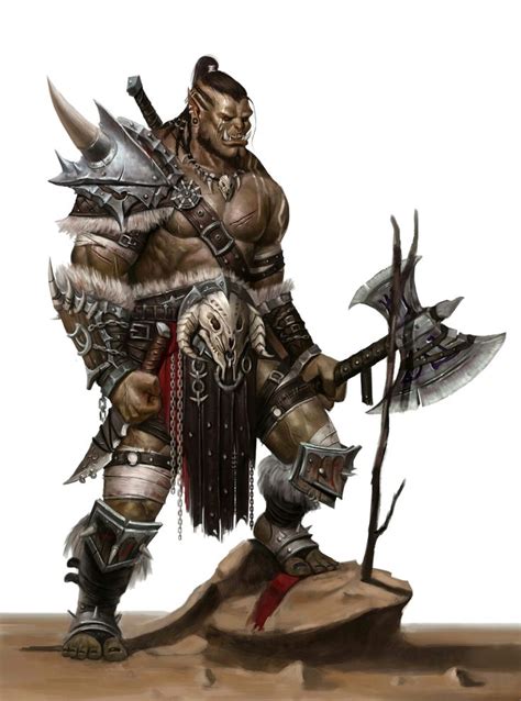 male orc barbarian pathfinder pfrpg dnd dandd d20 fantasy dungeons and dragons characters orc
