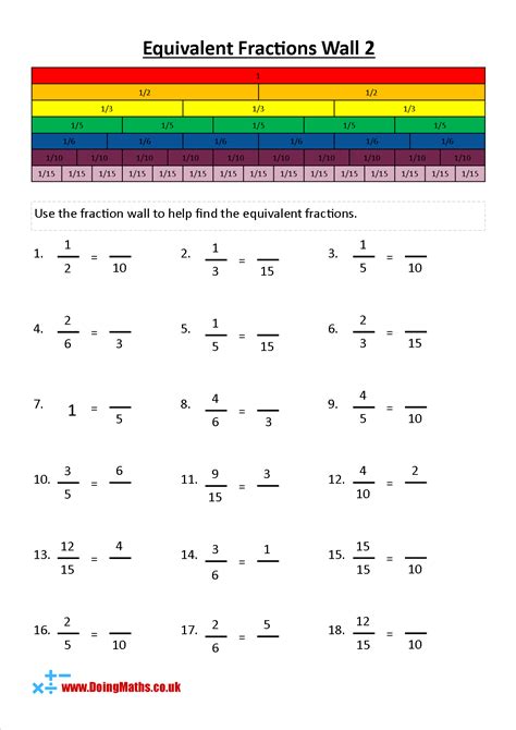Complete The Equivalent Fractions