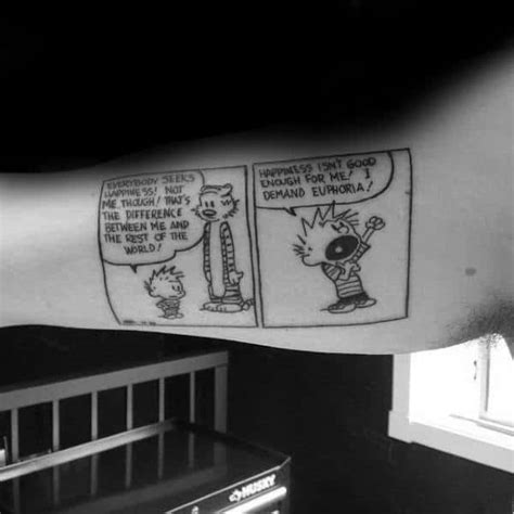 This is a very small sun tattoo design with the moon but looking so cute. 70 Calvin And Hobbes Tattoo Designs For Men - Comic Ideas
