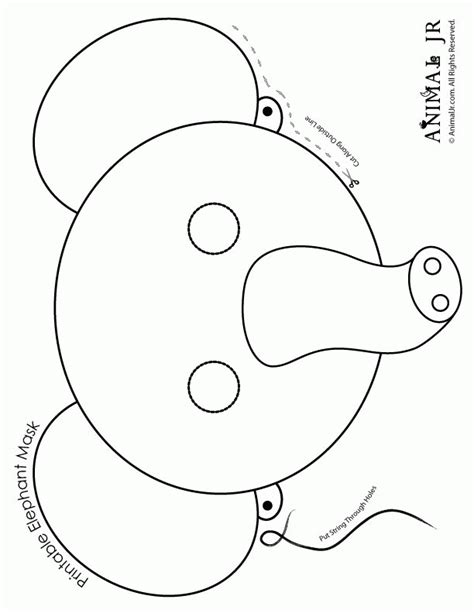 Free download facemask template print before sewing. Printable Animal Masks: Elephant Mask Printable Elephant ...
