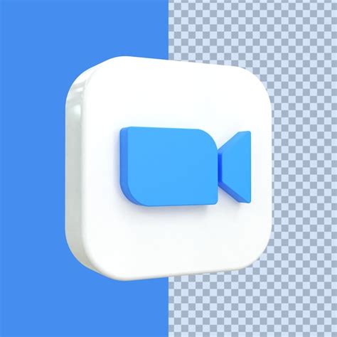 Icône Zoom 3d Social Media Icône 3d Brillante Colorée Concept Rendu 3d