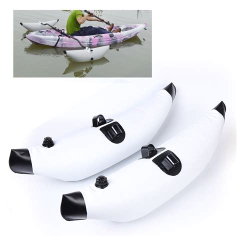 2x Lightweight Pvc Inflatable Outrigger Kayak Buoy Canoe Fishing Boat