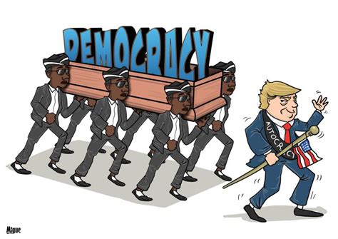 Democracy Under Threat Cartoon Movement