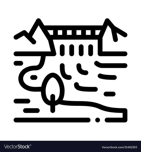 Flowing River Icon Outline Royalty Free Vector Image
