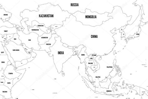 Imágenes Mapa De Asia En Blanco Y Negro Mapa Político De Asia