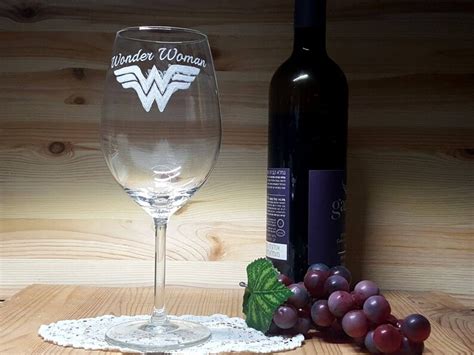 Wonder Woman Super Hero Wonder Woman Wine Glass Wonder Etsy
