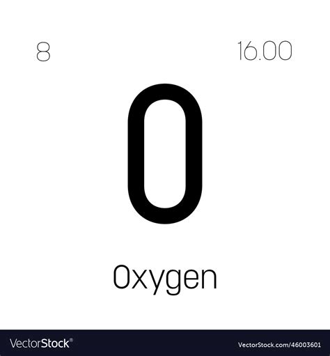 Oxygen O Periodic Table Element Royalty Free Vector Image