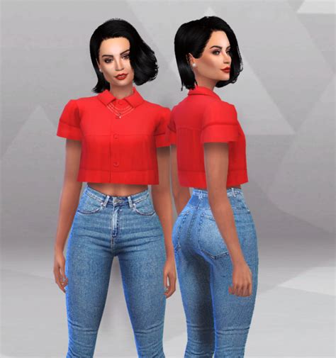 Sims 4 Maxis Match Finds — Simpliciaty Crop Top Blouse Its My First