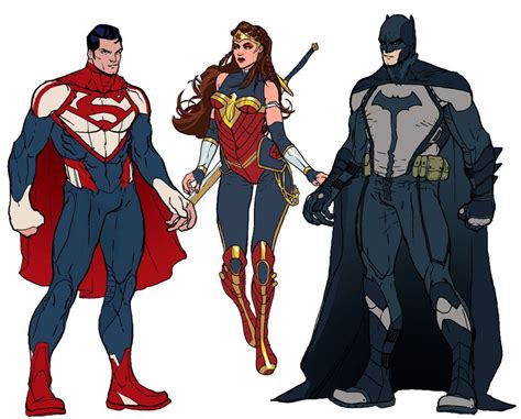 Trinity Redesign Dc Comics Characters Superhero Superhero Art