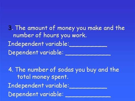 Independent and dependent variable | Math Practice Activities ...