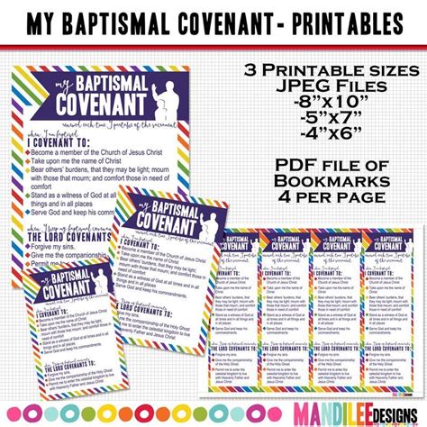 My Baptismal Covenants Digital Printables For Primary 3 Etsy In 2021