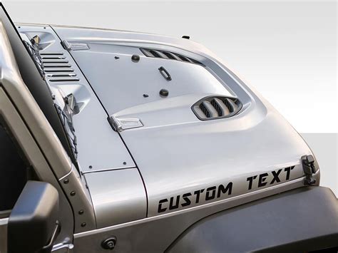 Customizable Wrangler Hood Lettering Decals Pair Jeep Wrangler Graphics