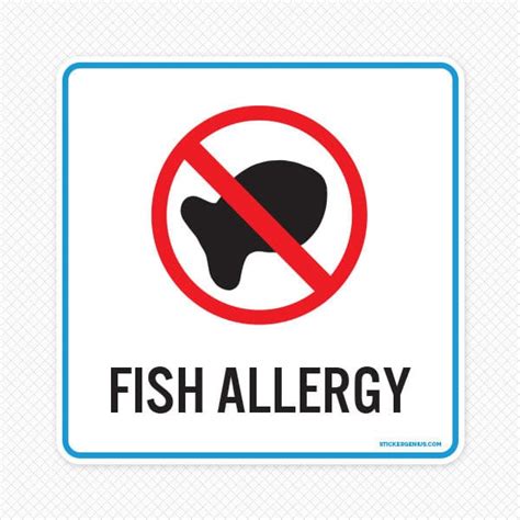 Fish Allergy Sign Sticker Genius