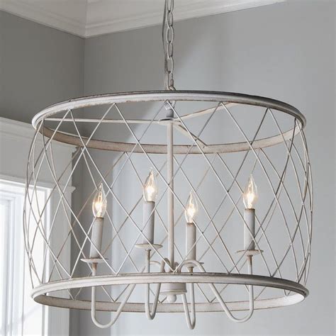 A european design with versatile appeal, this lattice cage chandelier adds subdued sparkle and vibrant style. Trellis Cage Drum Chandelier antique_white | Cage ...