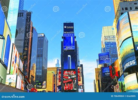 7th Avenue And Broadway Skyscrapers On Times Square Editorial Stock