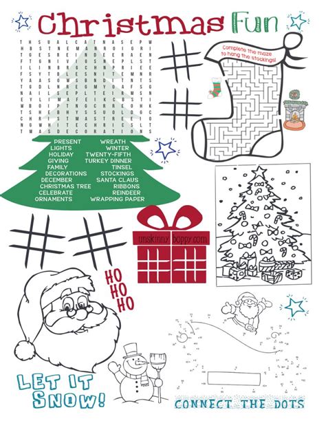 See more ideas about christmas worksheets, have fun teaching, worksheets. Christmas Coloring Pages for Kid's Table - Unskinny Boppy