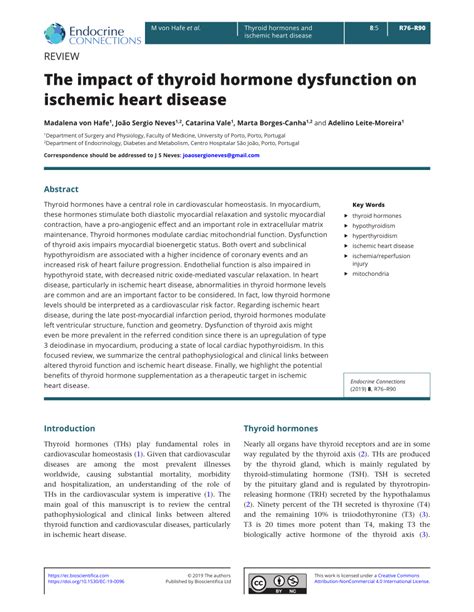 Pdf The Impact Of Thyroid Hormone Dysfunction On Ischemic Heart Disease