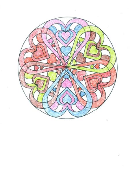 Mandala With Hearts Of Different Sizes Zen And Anti Stress Mandalas