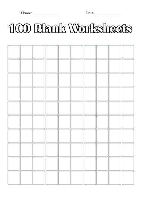 Printable 100 Chart Blank A Handy Tool For Learning And Fun