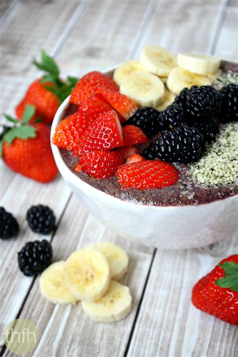 This berry smoothies recipe is vegan and dairy free. Blueberry Acai Protein Smoothie Bowl | Clean Eating ...