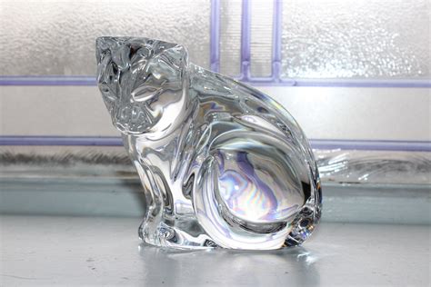 Waterford Crystal Sitting Cat Figurine With Box