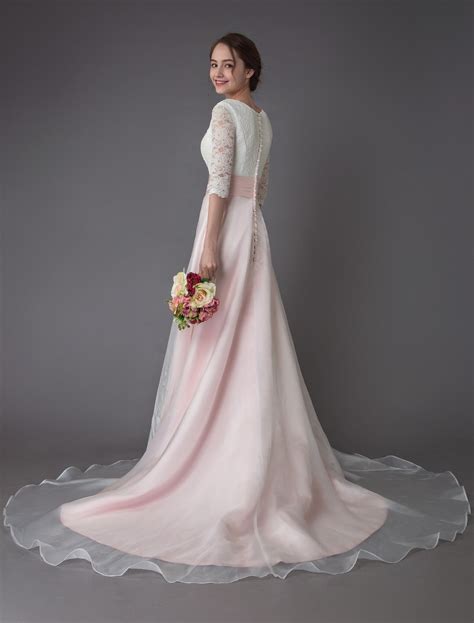 Brautkleid milano ivory gr.6 für 1,63m. Brautkleider Rosa V-Ausschnitt, halbe Hülse plissiert eine ...